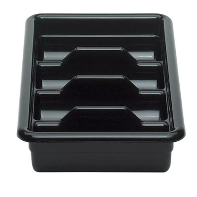 Cambro 1120CBP110 Black Hi-Gloss Plastic 4 Compartments Cambox Cutlery Box