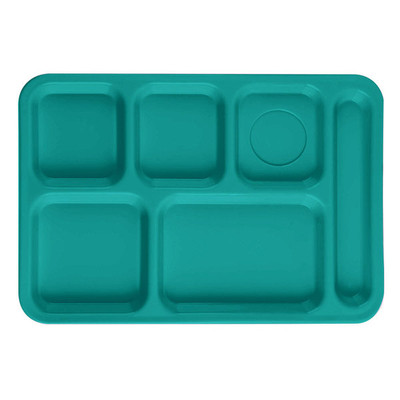 Cambro PS1014414 10&quot; x 14&quot; Teal ABS Rectangular Penny-Saver School Tray - 24/Case