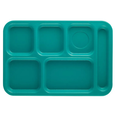 Cambro PS1014414 10" x 14" Teal ABS Rectangular Penny-Saver School Tray - 24/Case