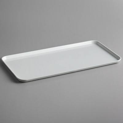 Cambro 1224MT148 12 7/16" x 24" x 3/4" White Rectangular Fiberglass Market Display Tray