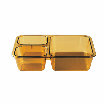 Cambro 853FC150 6&quot; x 8&quot; Amber Plastic Rectangular Tray-On-Tray Meal Delivery Tray - 24/Case