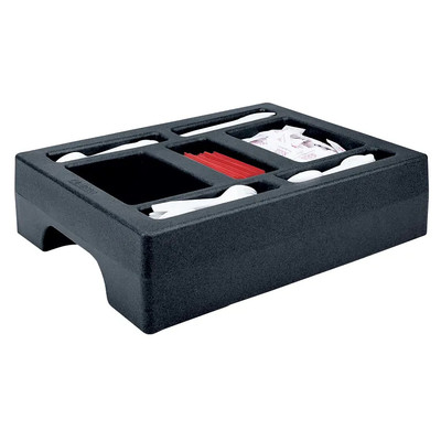 Cambro LCDCH10110 Black Plastic 3 Sections Condiment Holder for 1000LCD and UC1000