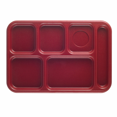 Cambro Bct1014416 10" x 14" Cranberry Abs Rectangular Budget School Tray - 24/Case