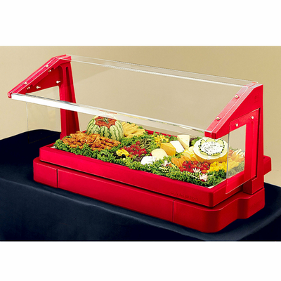 Cambro BBR7201586 73.88" W x 24.13" D x 24.5" H Hot Red Plastic Table Top Buffet Bar