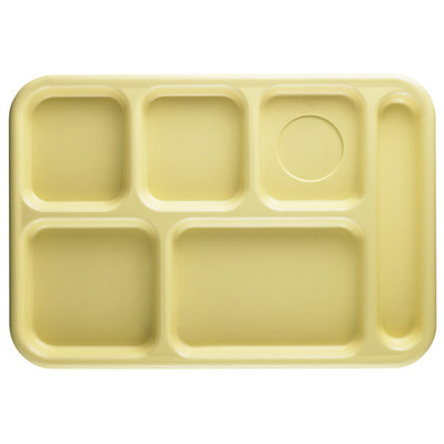 Cambro 10146CW145 10" x 14" Yellow Polycarbonate Rectangular Camwear School Tray - 24/Case