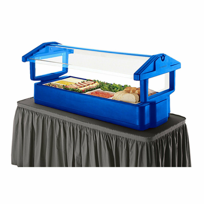 Cambro 6FBRTT186 71.5" W x 33.25" D x 27" H Navy Blue Plastic Table Top Food Bar