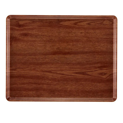 Cambro 1216D309 12" X 16" Rectangular Java Teak Dietary Tray - 12/Case