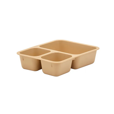 Cambro 853FCP161 9" x 15" Tan Co-Polymer Rectangular Tray-On-Tray Meal Delivery Tray - 24/Case