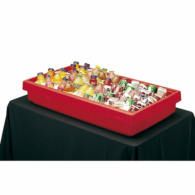 Cambro BUF72158 67.5" W x 24" D x 7" H Hot Red Plastic Table Top Buffet Bar