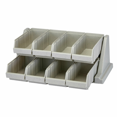 Cambro 8RS8480 8 Bins Speckled Gray Polyethylene Wall Mounted Versa Organizer Rack