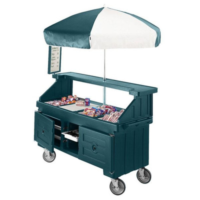 Cambro CVC724192 Granite Green 4 Counter Top Wells 3 Compartments Camcruiser Vending Cart