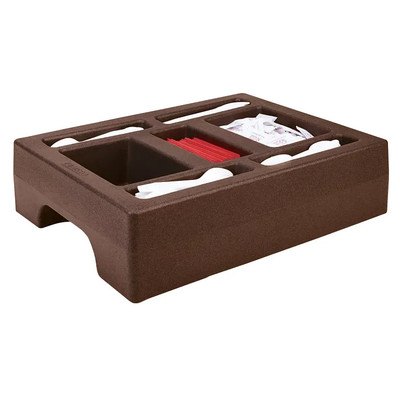 Cambro LCDCH10131 Dark Brown Plastic 3 Sections Condiment Holder for 1000LCD and UC1000