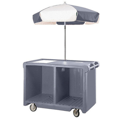 Cambro CVC55191 Granite Gray 1 Counter Top Well 2 Compartments Camcruiser Vending Cart