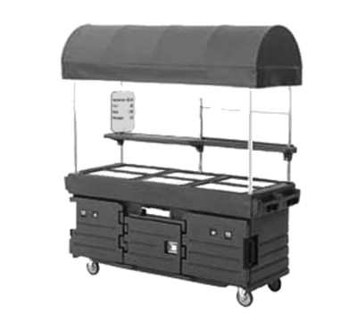 Cambro KVC856C191 Granite Green with 6 Pan Wells and Canopy CamKiosk Cart