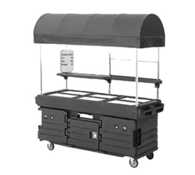 Cambro KVC856C191 Granite Green with 6 Pan Wells and Canopy CamKiosk Cart
