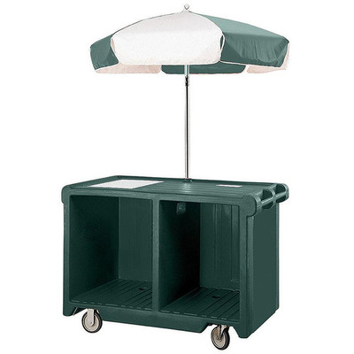 Cambro CVC55519 Kentucky Green 1 Counter Top Well 2 Compartments Camcruiser Vending Cart