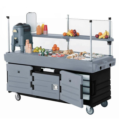 Cambro KVC854426 Black with 4 Pan Wells CamKiosk Cart