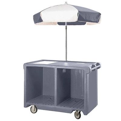 Cambro CVC724519 Kentucky Green 4 Counter Top Wells 3 Compartments Camcruiser Vending Cart