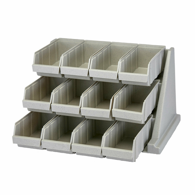 Cambro 12RS12480 12 Bins Speckled Gray Polyethylene Wall Mounted Versa Organizer Rack