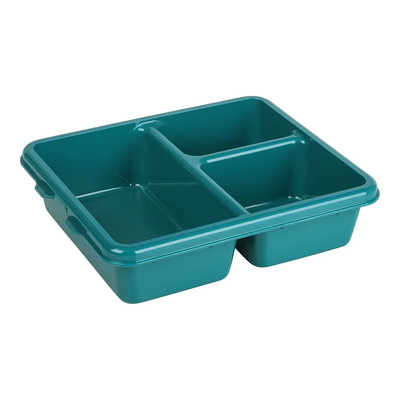 Cambro 9113CW414 9" x 11" Teal Polycarbonate Rectangular Camwear Meal Delivery Tray - 24/Case