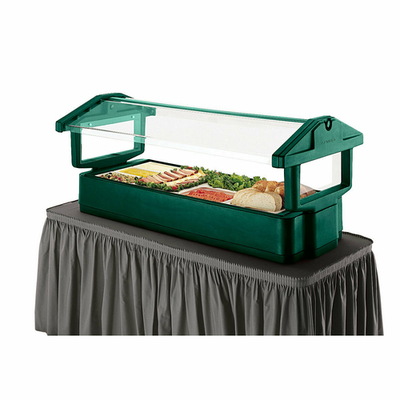 Cambro 5FBRTT519 63.5" W x 33.25" D x 27" H Kentucky Green Plastic Table Top Food Bar
