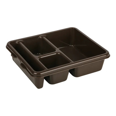 Cambro 9114CP167 9" x 11" Brown Co-Polymer Rectangular Meal Delivery Tray - 24/Case