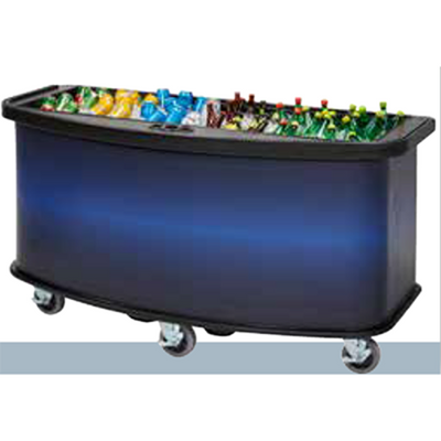 Cambro CVC75BW12 75" W x 33.5" D x 37.19" H Green Wrap Polyethylene Open Well Design Vending Cart