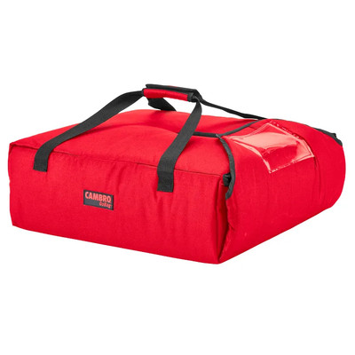 Cambro GBPP216521 (2) 16" or (3) 14" Pizza Capacity Cambro Red Nylon Fabric Sewn-In Straps and Ticket Pouch GoBag Premium Pizza Delivery Bag
