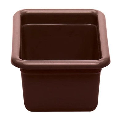 Cambro 912CBP131 9.06"L x 12.06" W x 5.12" H Hi-Gloss Plastic Dark Brown Utility Box - 12/Case