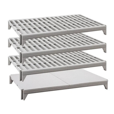 Cambro CPSK1872VS4480 72" W x 18" D Speckled Gray Solid and Vented Camshelving Premium Shelf Plate Kit