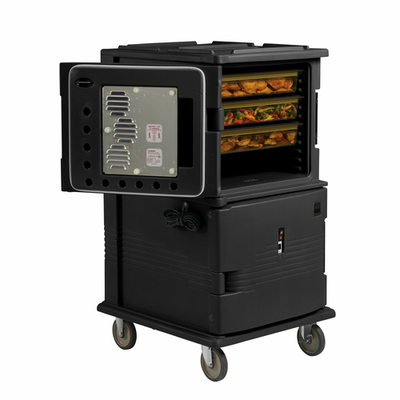 Cambro UPCHTD1600110 26.31" W x 4.25" D x 21" H for UPCH1600 Series Ultra Camcart Heated Food Pan Carrier Black Replacement Retrofit Top Door - 110 Volts