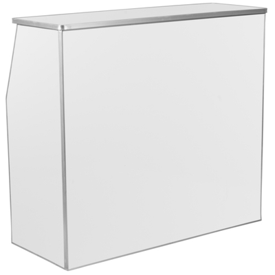 Flash Furniture XA-BAR-48-WH-GG 47.75&quot; W White Laminate Aluminum Frame Foldable Portable Bar