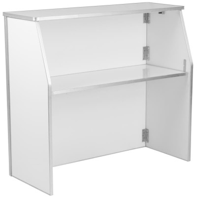 Flash Furniture XA-BAR-48-WH-GG 47.75" W White Laminate Aluminum Frame Foldable Portable Bar