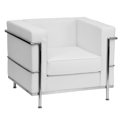 Flash Furniture ZB-REGAL-810-1-CHAIR-WH-GG White LeatherSoft Upholstery Tufted Seat and Back Hercules Regal Series Chair