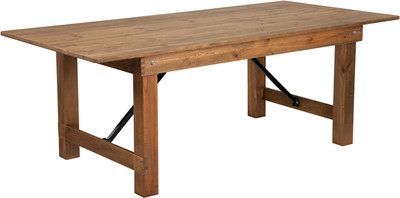 Flash Furniture XA-F-84X40-GG 84" W x 40" D Solid Pine Antique Rustic Plank Top Construction with Square Locking Legs Hercules Series Farm Table