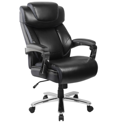 Flash Furniture GO-2223-BK-GG Black Bonded Leather Padded Arms High Back Design Hercules Series Big &amp; Tall Executive Swivel Office Chair