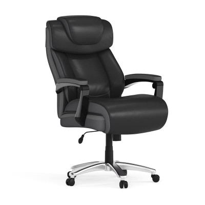 Flash Furniture GO-2223-BK-GG Black Bonded Leather Padded Arms High Back Design Hercules Series Big & Tall Executive Swivel Office Chair