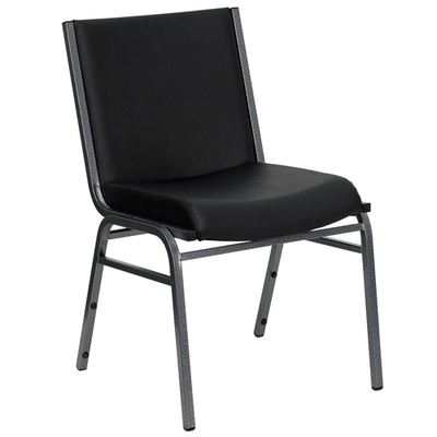 Flash Furniture XU-60153-BK-VYL-GG Black Vinyl Upholstery Hercules Series Heavy Duty Stacking Chair