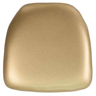 Flash Furniture BH-GOLD-HARD-VYL-GG 15.5&quot; W x 15.5&quot; D x 2&quot; H Gold Resin or Wood Chair Cushion