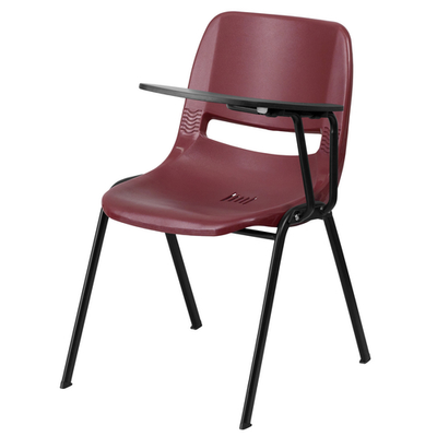 Flash Furniture RUT-EO1-BY-LTAB-GG Burgundy Flip-Up Left Handed Plastic Tablet Arm Seat and Back Hercules Series Ergonomic Shell Chair