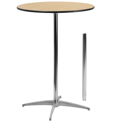 Flash Furniture XA-30-COTA-GG Round BirchWood Top Black PVC Edge Cocktail/Pub Table
