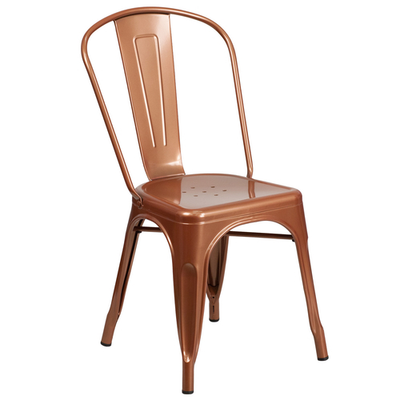 Flash Furniture ET-3534-POC-GG Copper Metal Curved Back with Vertical Slat Chair