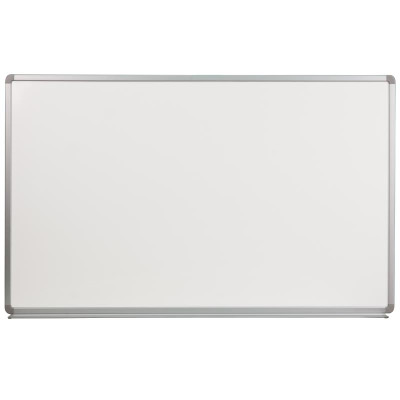 Flash Furniture YU-90X150-POR-GG 60" W x 36" D White Porcelain with Aluminum Frame Magnetic Marker/Dry Erase Board