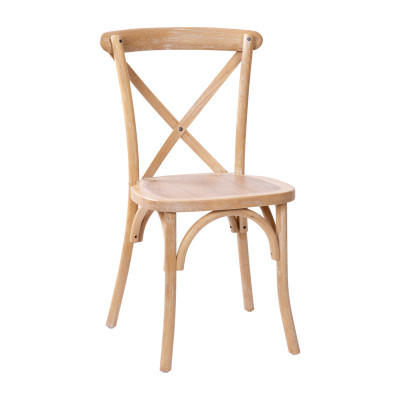 Flash Furniture X-BACK-DRIFT Driftwood Elmwood Bent X Back Side Chair