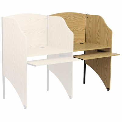 Flash Furniture MT-M6202-OAK-ADD-GG Fused Oak Laminate Surface With Black Steel Frame Add-On Study Carrel