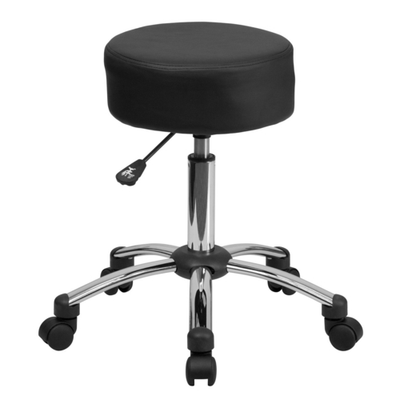 Flash Furniture BT-191-1-GG 250 Lbs. Capacity Black Adjustable Height Ergonomic Medical Stool
