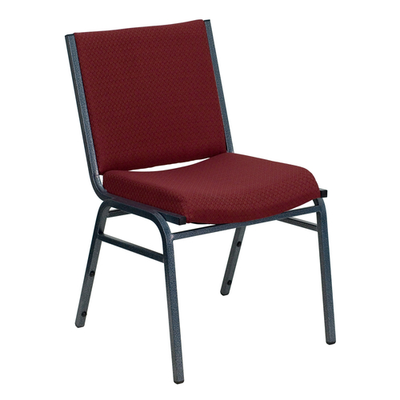 Flash Furniture XU-60153-BY-GG Burgundy Patterned Polyester Upholstery Hercules Series Heavy Duty Stacking Chair