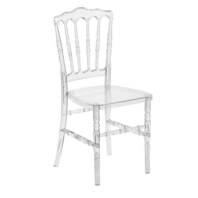 Flash Furniture BH-H002-CRYSTAL-GG Polycarbonate For Indoor/Outdoor Commercial Use Stacks up to 10 Chairs High Flash Elegance Stacking Napoleon Chair