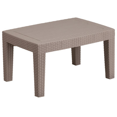 Flash Furniture DAD-SF2-T-GG 27.75" W x 19.75" D x 15" H Charcoal Faux Rattan With Resin Frame Outdoor Coffee Table