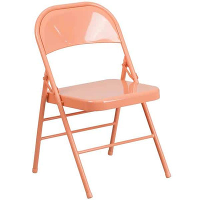 Flash Furniture HF3-CORAL-GG Coral Steel Seat and Back Hercules Colorburst Series Folding Chair
